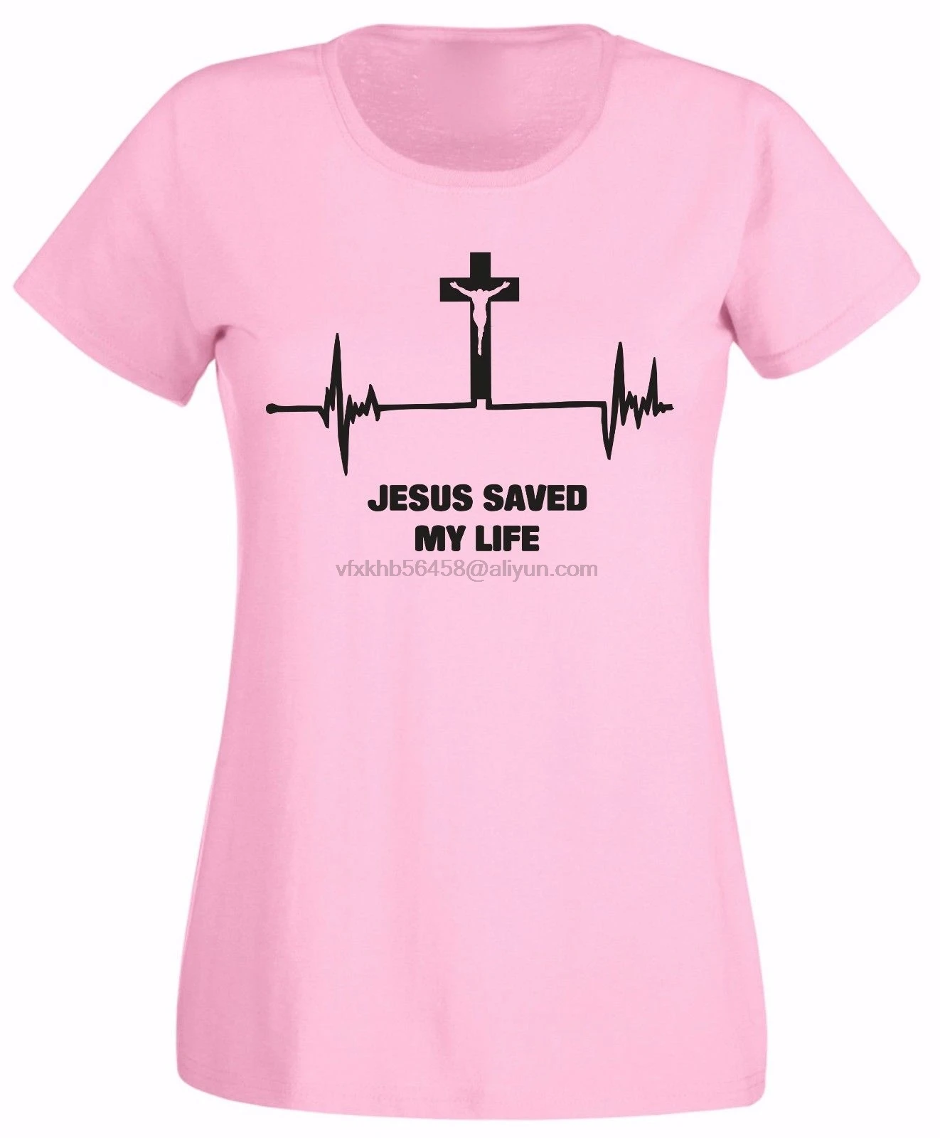2019 Женская Милая футболка с надписью Jesus Save My Life Heart Beat Рождественский религиозный