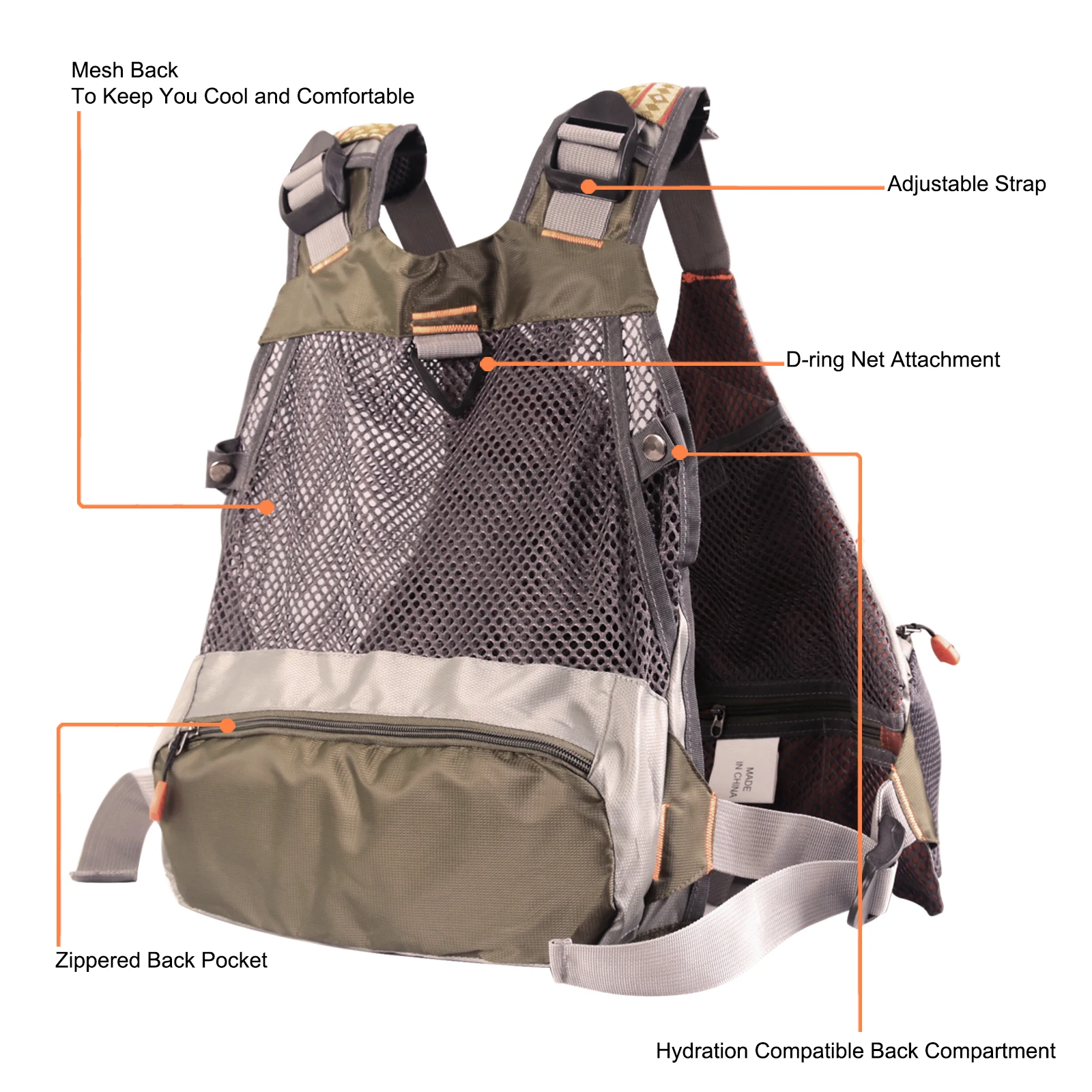 Vest / Sling Pack / Backpack Maxcatch Fly Fishing Mesh Vest Adjustable Size 