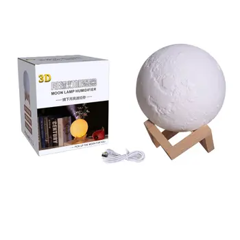 

880ML 3D Moon Lamp Light Humidifier Diffuser Aroma Essential Ultrasonic Humidifier Night Cool Mist Purifier Car home