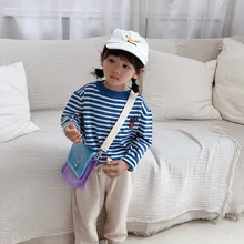 Новинка года; детский вязаный свитер для мальчиков и девочек; Повседневный пуловер в полоску с длинными рукавами и вышивкой; свитера; верхняя одежда