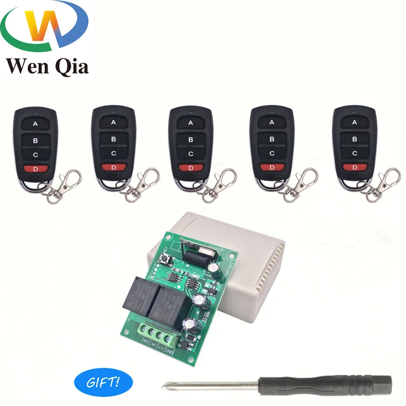 

433Mhz Wireless RF Remote Control DC 12V 2CH Receiver Remote Control Transmitter For DC Motor Forward Reverse Controller Switch