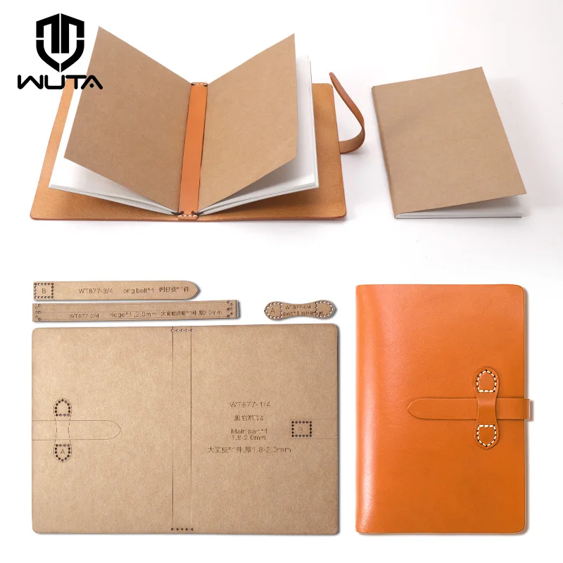 WUTA 877 Kraft Paper Template DIY Journal Notebook Diary Notebook Leather Template Kraft Pattern Belt Loop Leather Craft Tools