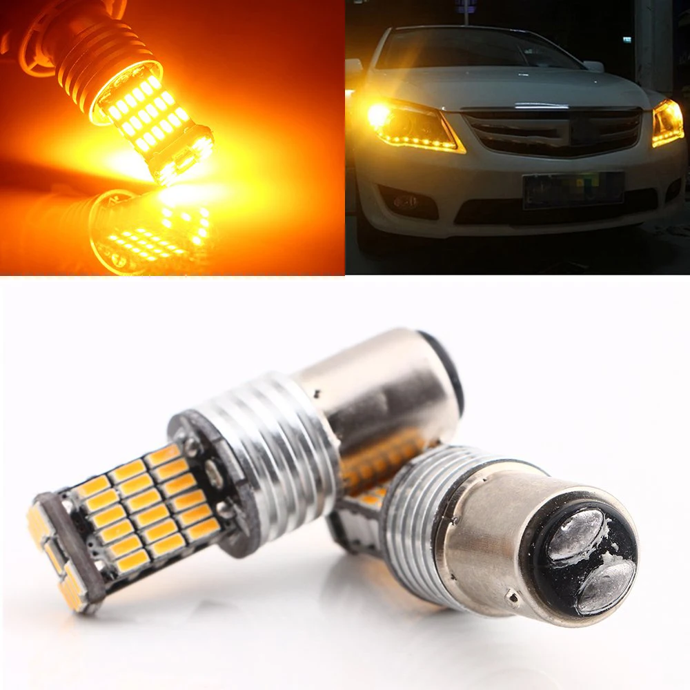 

2pcs 1157 4014 45 SMD LED BAY15D Car Bulb Turn Signal Backup Light Parking Tail Reverse Lights For Universal Car