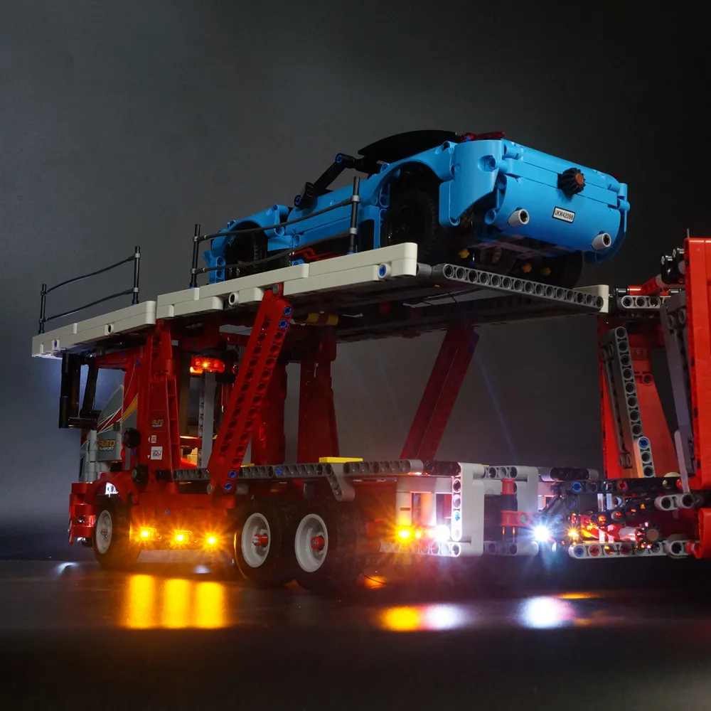 Kyglaring светодиодный светильник для Technic 42098 автомобильный транспортер(набор автомобилей не входит в комплект