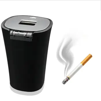 

Car Solar Led Ashtray Enhanced Auto Accessories Ashtray Solar Energy Led Ashtray Closed Structure One-Touch Top Cover