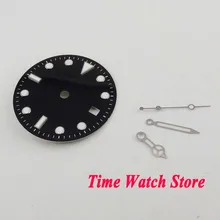 31,3 мм супер светящееся черное окно с датой набора циферблат подходит ETA 2836 DG 2813 MIYOTA 8215 механизм(циферблат+ рука) D107