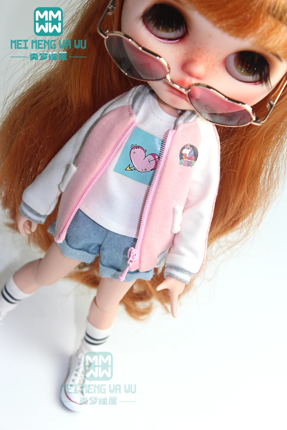 1 шт. одежда Blyth doll модный розовый Свитшот джинсы для Blyth Azone OB23 OB24 кукла 1/6 Рождественский подарок