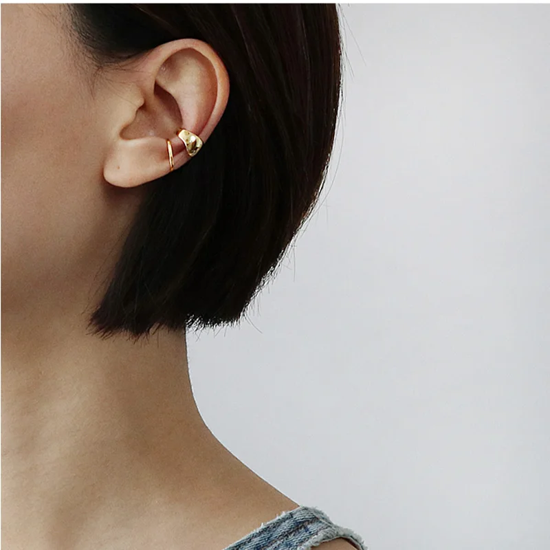 

WTLTC 925 Sterling Sliver Ear Clip Earrings For Women Punk Style Ear Cuff Earrings Customizable Non Pierced Earrings 1pc Jewelry