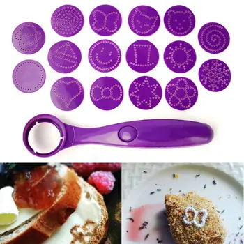 

1 piece New Magic Spice Spoon Food Decorating Tools 16 Different Images Decor Coffee Cake Foods Piping Spoons Funning Kitchen