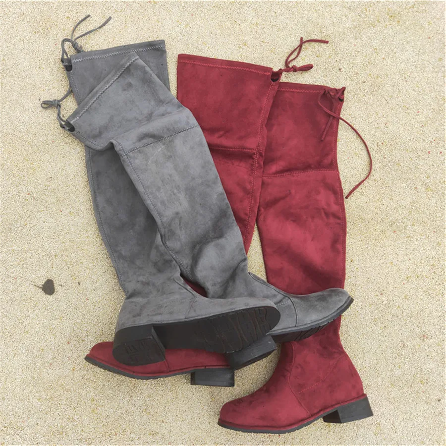 

summer female autumn women shoes thigh Black high Overknee boots
