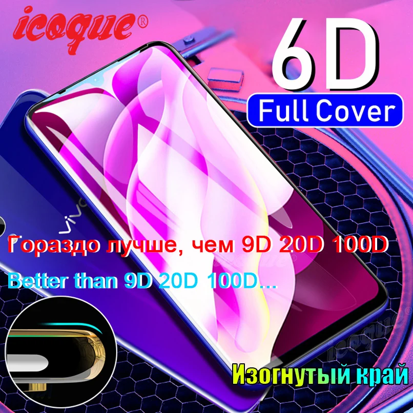 6D закаленное стекло для Xiaomi Poco F2 Pro X2 Pocophone F1 Mi A2 A3 A1 Redmi 10x pro 5G Note 6 5 Plus 4X 7 6a защита