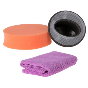 

4 inch car care spons polijsten buffer pad kit fiber handdoek sponge bruto waxen pads auto polijstmachine detaillering wassen cl