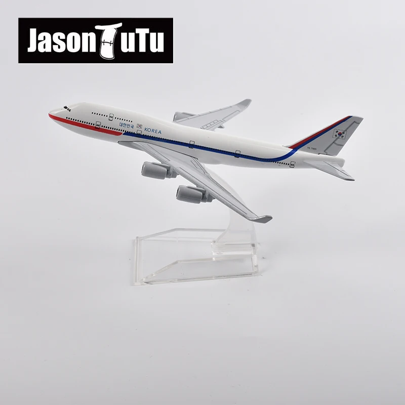 JASON TUTU 16cm Korea No. 1 Boeing 747 Airplane Model Plane Model Aircraft Diecast Metal 1/400 Scale Planes Factory Wholesale scale 1 400 metal plane model korea asiana flights boeing airplane alloy diecast world aviation collectible miniature toy