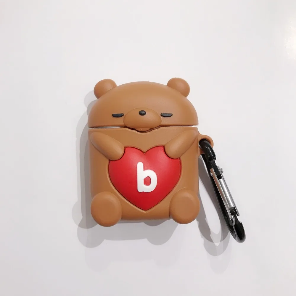 6 Для apple Bluetooth Гарнитура 3D Классический японский мультфильм наушники чехол для airpods 1 2 мягкий силиконовый защитный чехол с крючком - Цвет: 6