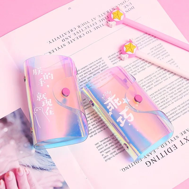 

1376 Colorful Cool Women's Card Bit More Large Capacity Wallet Small Simple Business Card Holder Creative Laser Card Holder