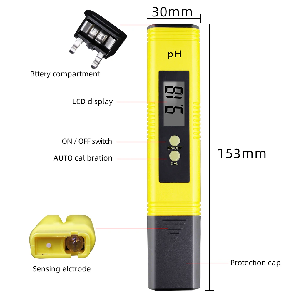 TDS метр тестер для Тестеры качества воды, 3-в-1(TDS, EC, Температура), 0-9990 ppm+ цифровой прибор для измерения уровня pH и тестер 0-14 рН питьевой 40% off