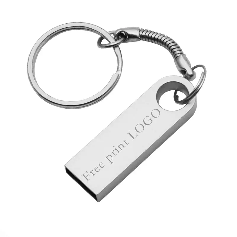 Silver USB флеш-накопитель 64 ГБ, флеш-накопитель 16 ГБ, 8 ГБ, 32 ГБ, флеш-накопитель 128 ГБ, непроницаемый металлический диско-накопитель, USB флеш-накопитель - Цвет: Silver