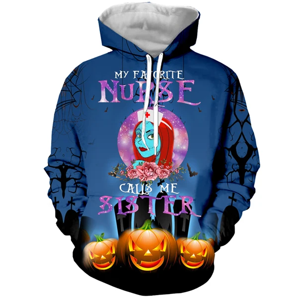 

2019new 3D printing nightmare Christmas hoodie, grotesque urban night men and women fashion casual hoodie Harajuku hoodie.