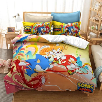 

Sonic The Hedgehog Anime Bedding Set Cartoon Character Bed Linen Set Twin Full Queen King Double Size Bed Cover Duvet Cover Sets