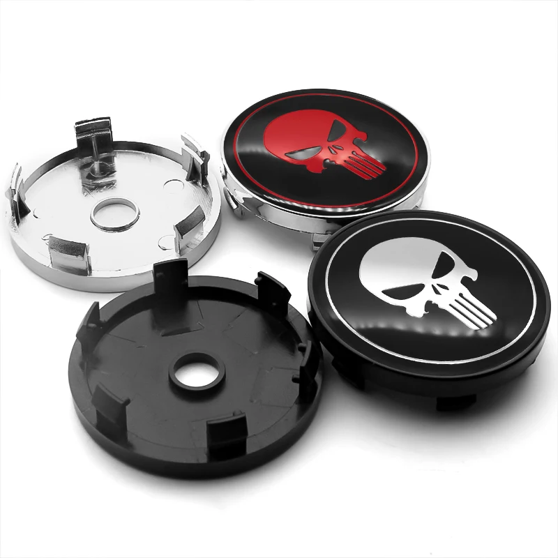 

4Pcs Car Auto 56/60mm Punisher skull Wheel Center Hub Caps Cover Hubcaps Rim Automobile Dust Cover Wheel Hub Cover Hub Cap