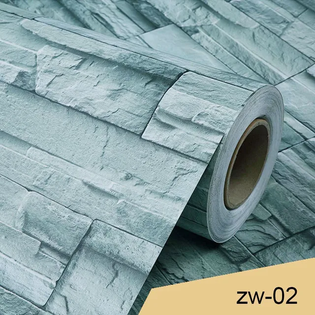 Pearl White DIY Decorative Film PVC Self Adhesive Wall Paper Furniture Renovation Stickers Kitchen Cabinet Waterproof Wallpaper Brick zw-02