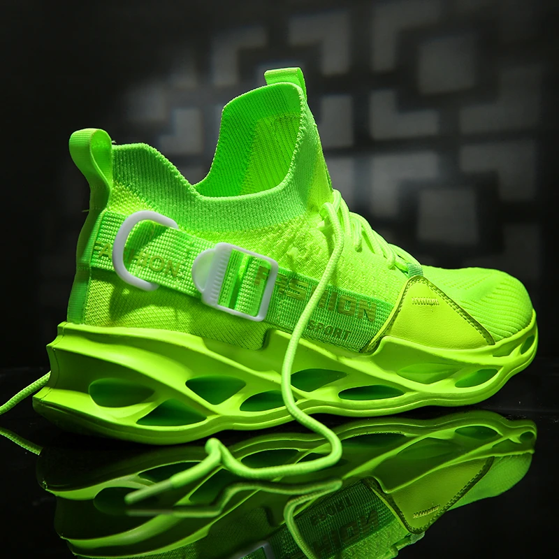 Couple Shoes Light Athletic-Sneakers Sole-Hole Breathable Running Unisex Mesh Soft Thick