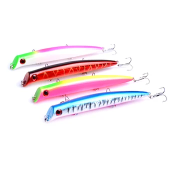 

100pcs 16g /12.5cm Sea fishing tackle Hard Lure Bait Jig Wobblers Lure Treble Hooks Popper Minnow Fishing Lure Topwater Lure