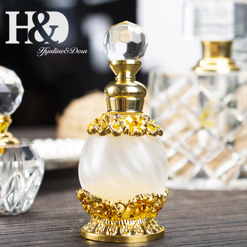 H& D Женская мода 15 мл Необычные ретро круглые пустые флаконы для духов античный розовый цветочный узор многоразовый ароматизатор контейнер Декор