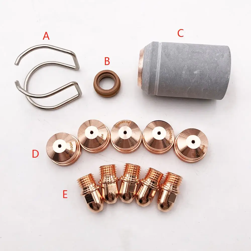 11pcs Nozzle Electrode Spacer Retaining Cap Swirl Ring Fit A101 A141 P101 P141 Air-cooled Plasma Cutting Torch
