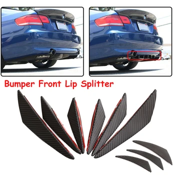 

6PCS Universal PP Surface Car Bumper Front Lip Splitter Wrap Angle Spoiler Shovel Car Styling