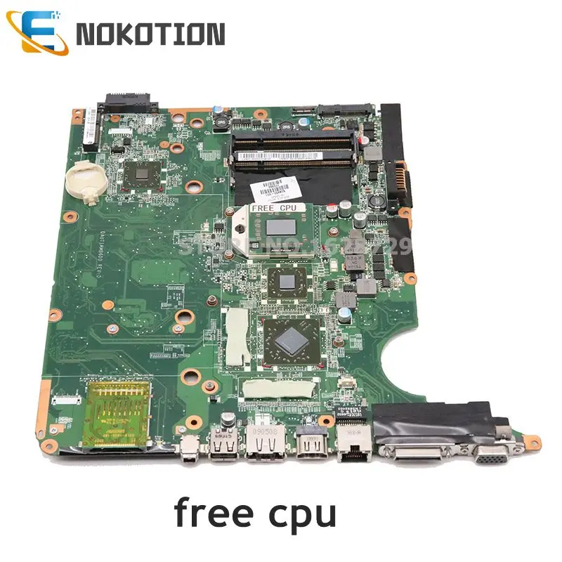 70% OFF  NOKOTION 509450-001 DAUT1AMB6D0 Mainboard for HP Pavilion DV6-1200 DV6-1000 Laptop Motherboard HD46