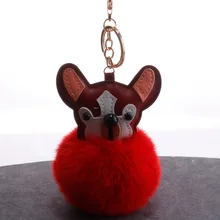 Pu Puppy Furry Ball Keychain Pendant Faux Rex Rabbit Hair Ball Bag Pendant STUDENT'S Backpack School Bag Cartoon Hanging Decorat