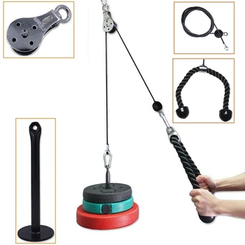 

Fitness DIY Gym Pulley Cable Machine Attachment Fitness Pulley Cable System Pin Lifting Rope Gym Sport Hand Training Equipmen
