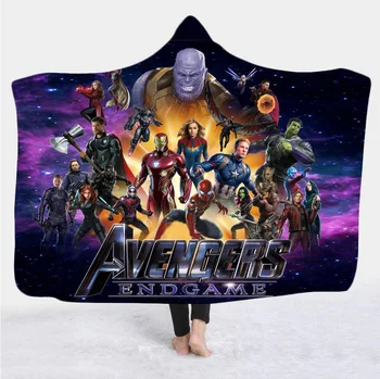 

movie Marvel Avenger 3D Print Plush Throw hooded Blanket Sherpa Fleece Bedspread Blanket Vintage Bedding wool soft Blanket 012