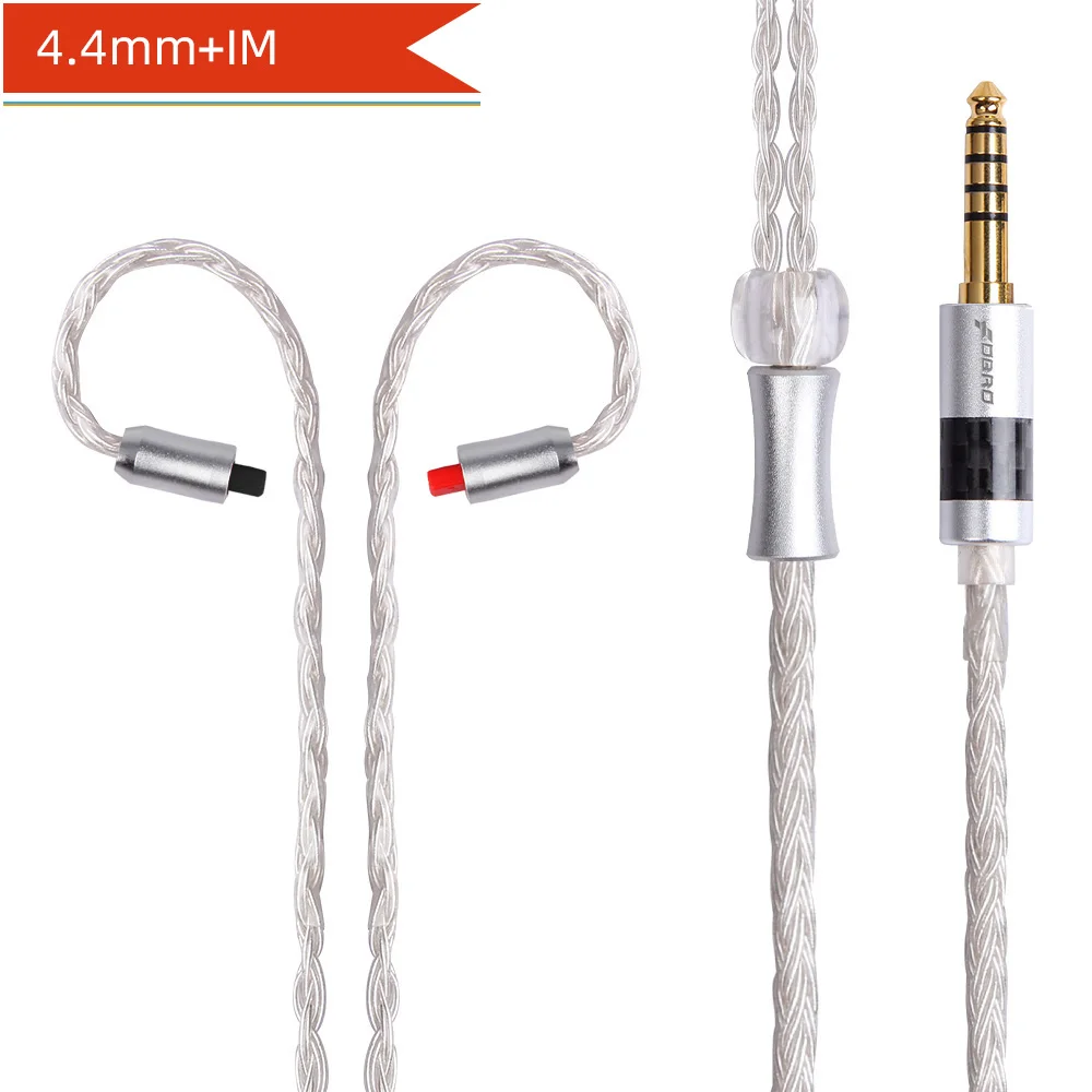 white 4.4mm IM FDBRO 16 ядер 2,5/3,5/4,4 мм с серебряным покрытием наушников обновления аудио провода наушники MMCX IE80 IM 2Pin 0,78 мм A2DC кабель SE425 SE535 - Цвет: white 4.4mm IM