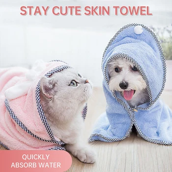 

Pets Dog Bath Bathrobe Towels Puppy Microfiber Super Absorbent Bath Towel For Small Medium Dog Pet Quick Dry Dog Bathrob Hoodies