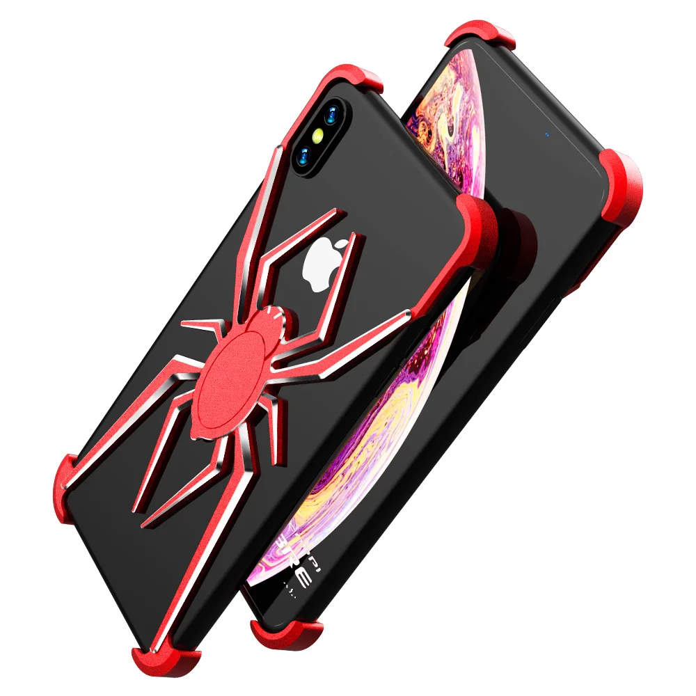 Spider serial Shockproof Armor Phone Back Case For i X XR XS MAX Silicone Hybrid Hard PC Three Proofing Case Cover