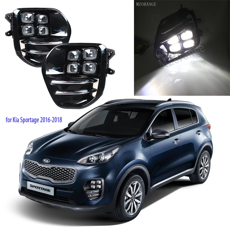 Для KIA Sportage KX5 противотуманный светильник s светодиодные фары DRL противотуманный светильник дневные ходовые огни Светодиодный противотуманный светильник s головной светильник 2 шт