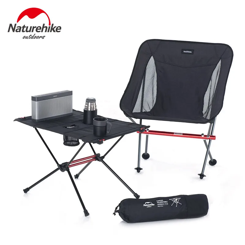 Naturehike Lightweight Collapsible Aluminum Portable Roll Up Outdoor Folding Camping Table Patio Me