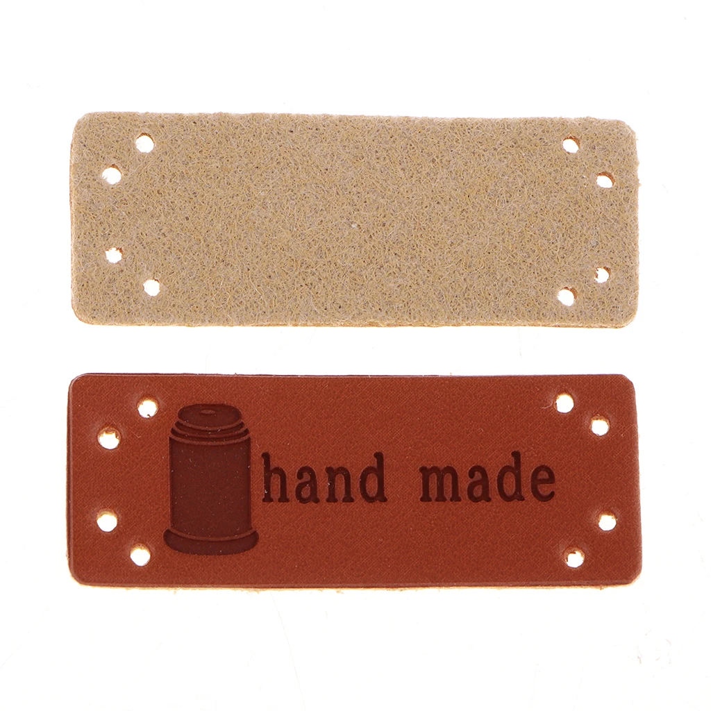 20Pcs/Pack Leather Handmade Label Tags for DIY Sew Clothes Craft Embellishment Knit DIY Patches Bags Leather Label Sewing Craft 