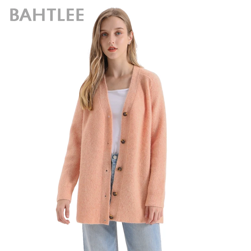bahtlee-mohair-cardigan-coat-for-women-and-kid-long-sleeves-sweater-wool-knitted-jumper-v-neck-thick-loose-autumn