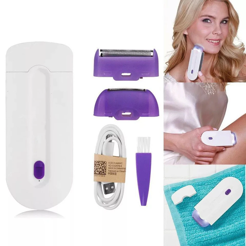 

2 In 1 Rechargeable Electric Epilator Women Painless Hair Removal Laser Epilator Device Instant Sensor Light Shaver Dropshipping