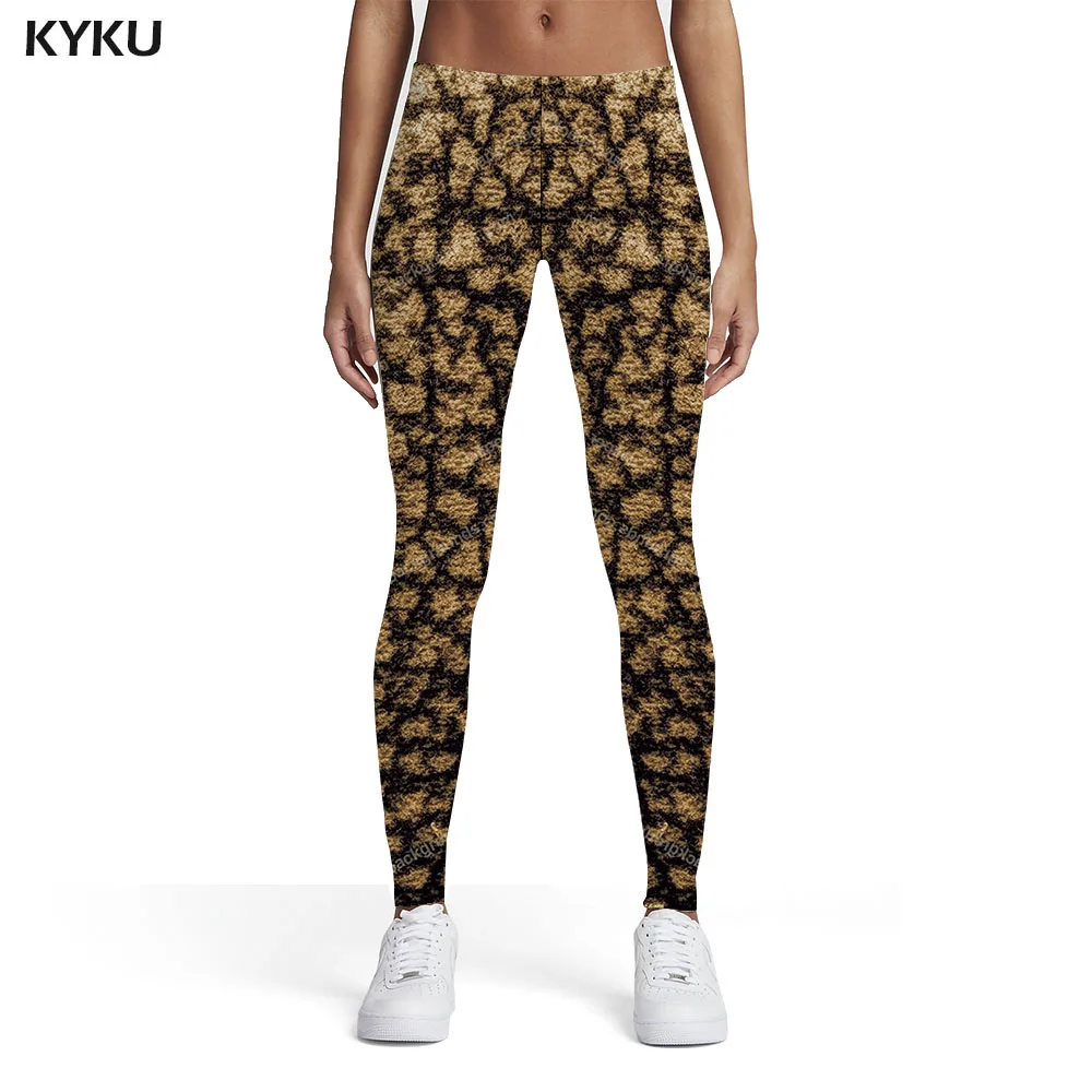 KYKU Black And White Leggings Women Leopard Printed pants Zebra Elastic Art Leggins Womens Leggings Pants Fitness Bodybuilding lululemon align leggings