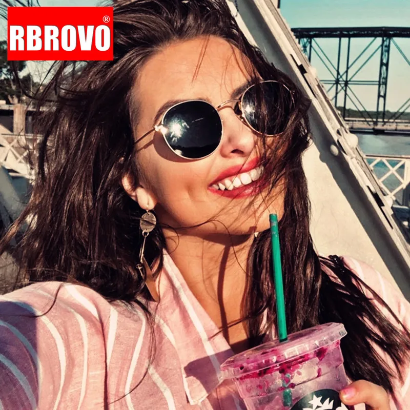 

RBROVO Round Retro Sunglasses Women Small Vintage Sun Glasses for Women/Men Luxury Sunglasses Women Metal Oculos De Sol Feminino