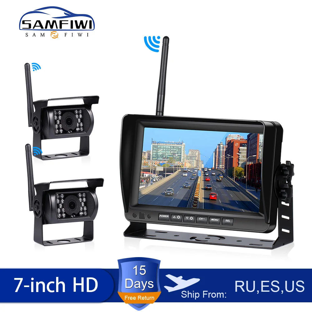 7 дюймов Беспроводной автомобильный монитор грузовик Экран CMOS IR Ночное видение