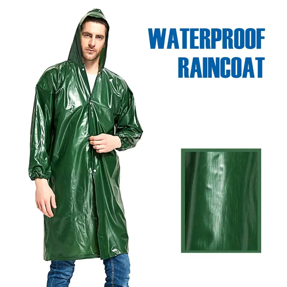 

Waterproof Adults Rain Poncho men Lightweight Reusable Hooded Raincoat Jacket for Fishing Cycling Hiking Outdoor Activities