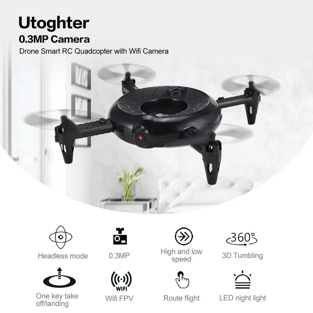 Utoghter Detachtable RC Drone Smart вертолет с 720P HD Wifi камерой в реальном времени удержание