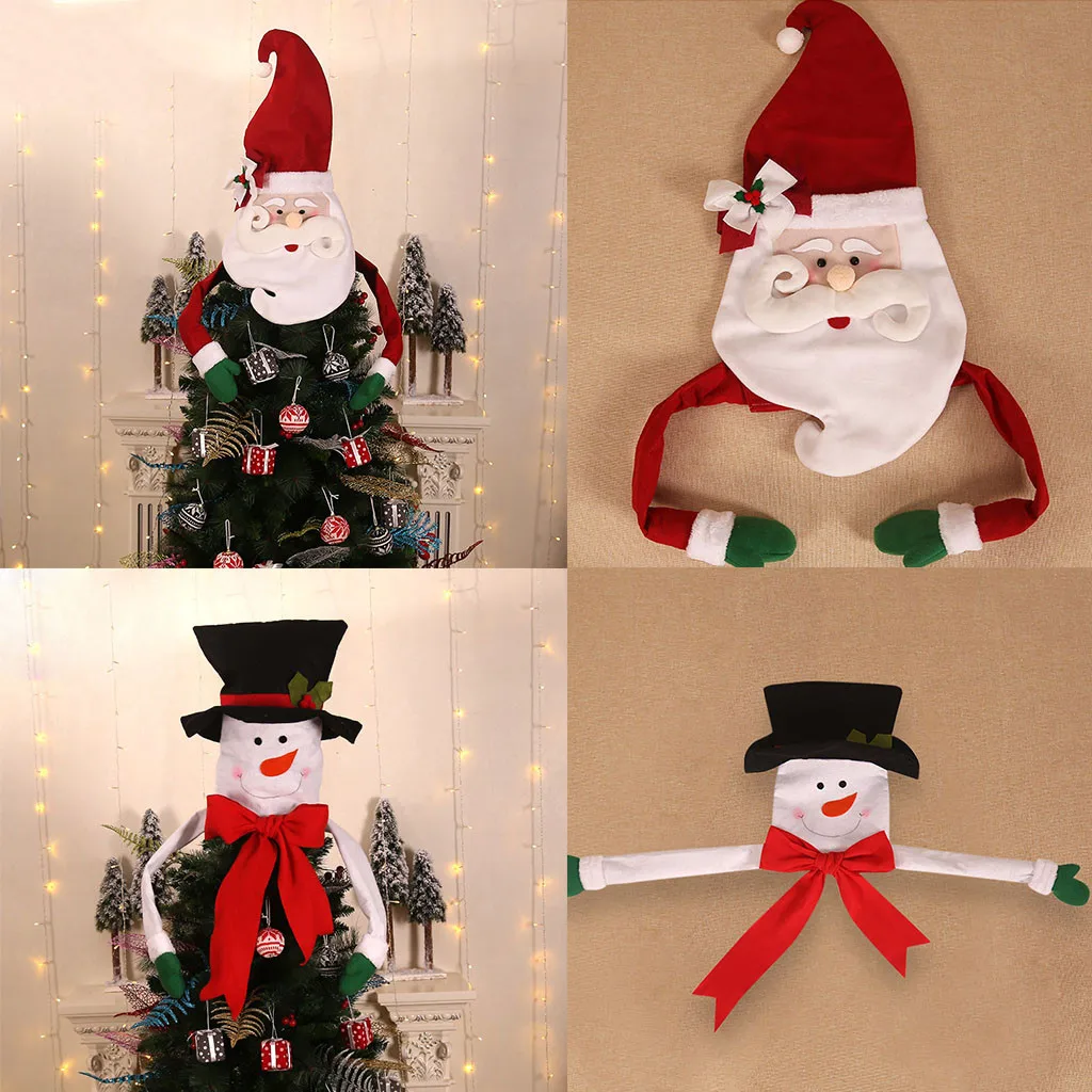 

2019 New Christmas Tree Top Santa Snowman Hat Tree Decoration Atmosphere Home Party Ornament Home Decor Accessories Hot #R25