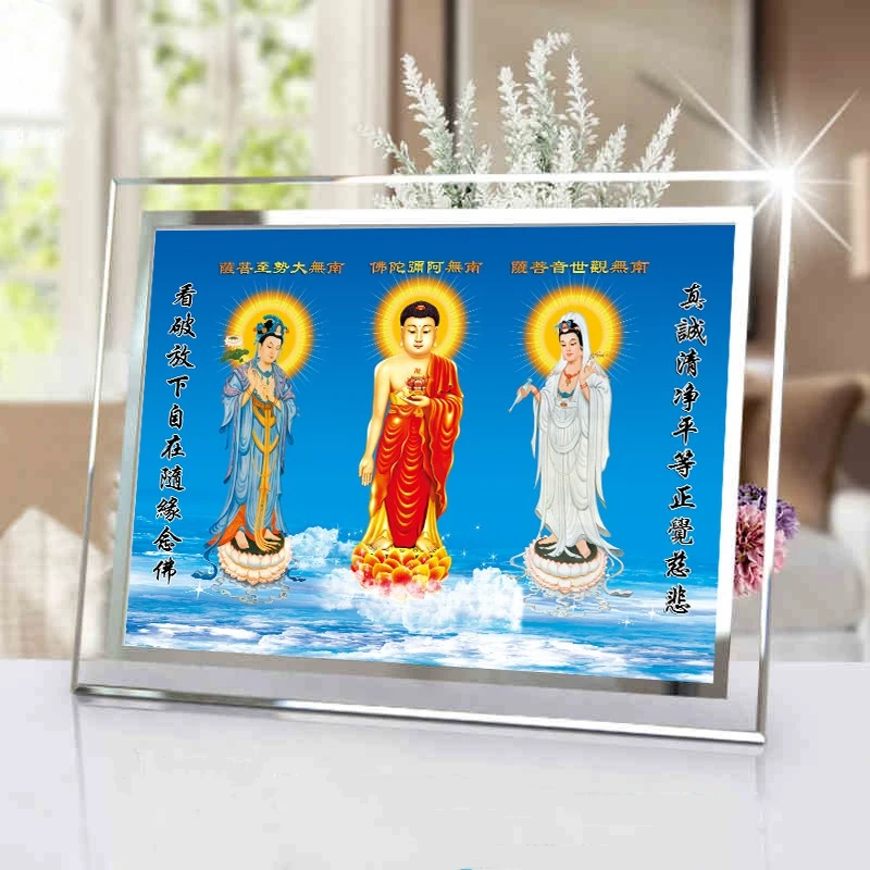 

Western three saints portrait hanging painting, high-definition three-dimensional, western three saints, drawing, Buddha portrai