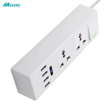 

Multi Power Strip Surge Protector 2 AC Universal Outlet Electrical Plug Socket with USB Port Charger Adapter 1.8m Extension Cord